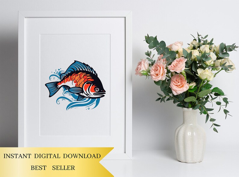 Conjunto de 12 imágenes prediseñadas de lubina, imágenes prediseñadas de peces, imágenes PNG de peces, imágenes prediseñadas de pesca, imágenes prediseñadas de vida en el lago, criaturas marinas, imágenes PNG de sublimación, descarga digital imagen 5