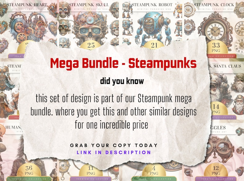 Lot de 16, Clipart dirigeable steampunk, aquarelle steampunk PNG, Art steampunk, décoration Steampunk, victorien, montgolfière PNG, PNG numérique image 6