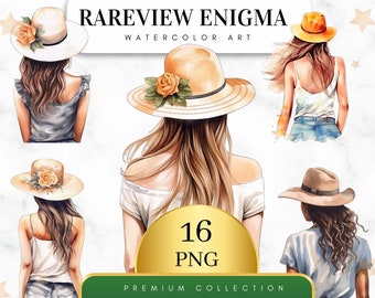 Set of 16, Watercolor Rareview Enigma, Fashion Girl Clipart, Lady Boss Clipart, Watercolor Girl, Girl Clipart, Fashion Clipart, Digital Png