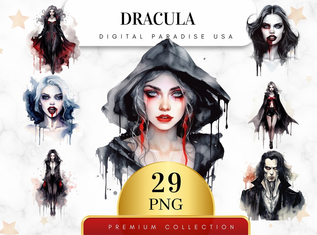 Set of 29 Dracula Clipart Halloween Vampire Bundle Spooky - Etsy UK