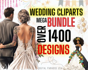 Wedding Clipart Mega Bundle, Marriage PNG,Sublimation PNG, Just Married Clipart, Groom Clipart, Bride Clipart, Card Making, Digital Download