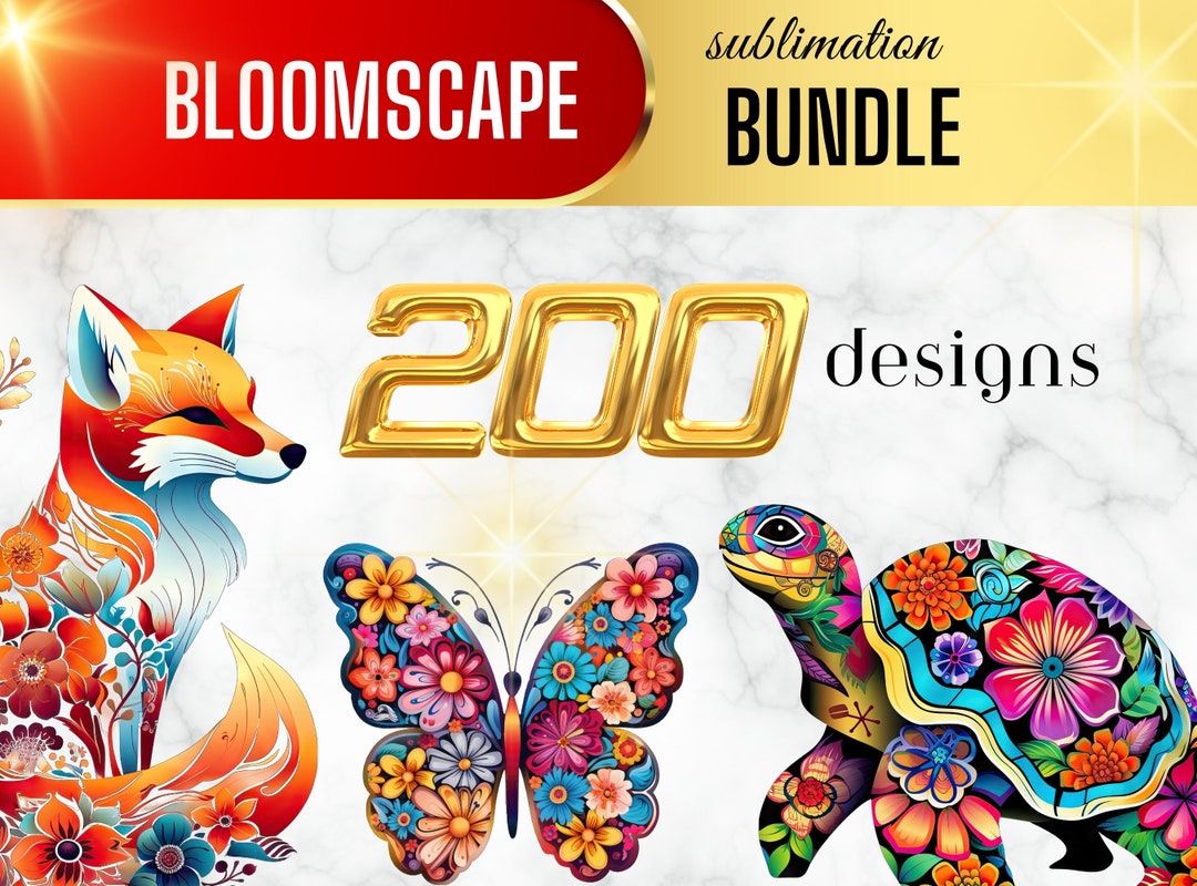 Bloomscape Mega Bundle, Animals Clipart, Floral Animals PNG, Junk ...