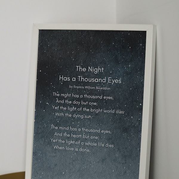 The Night Has a Thousand Eyes Poem Printable Wall Hanging