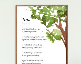 Trees Poem Printable Wall Hanging