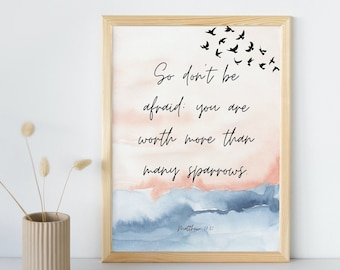 Worth More Than Sparrows Matthew 10:31 Bible Verse Printable