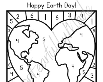 Earth Day Coloring (Color by Number, Letter, Addition, Subtraction, Sight Word)