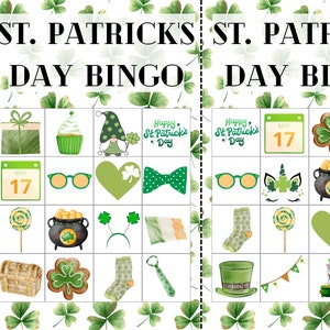 St. Patrick&#39;s Day Bingo Printable -- 20