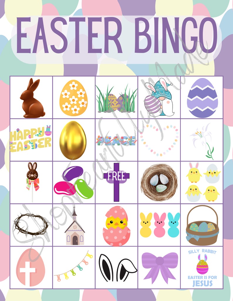 Religious Easter Bingo Printable -- 20 - Etsy