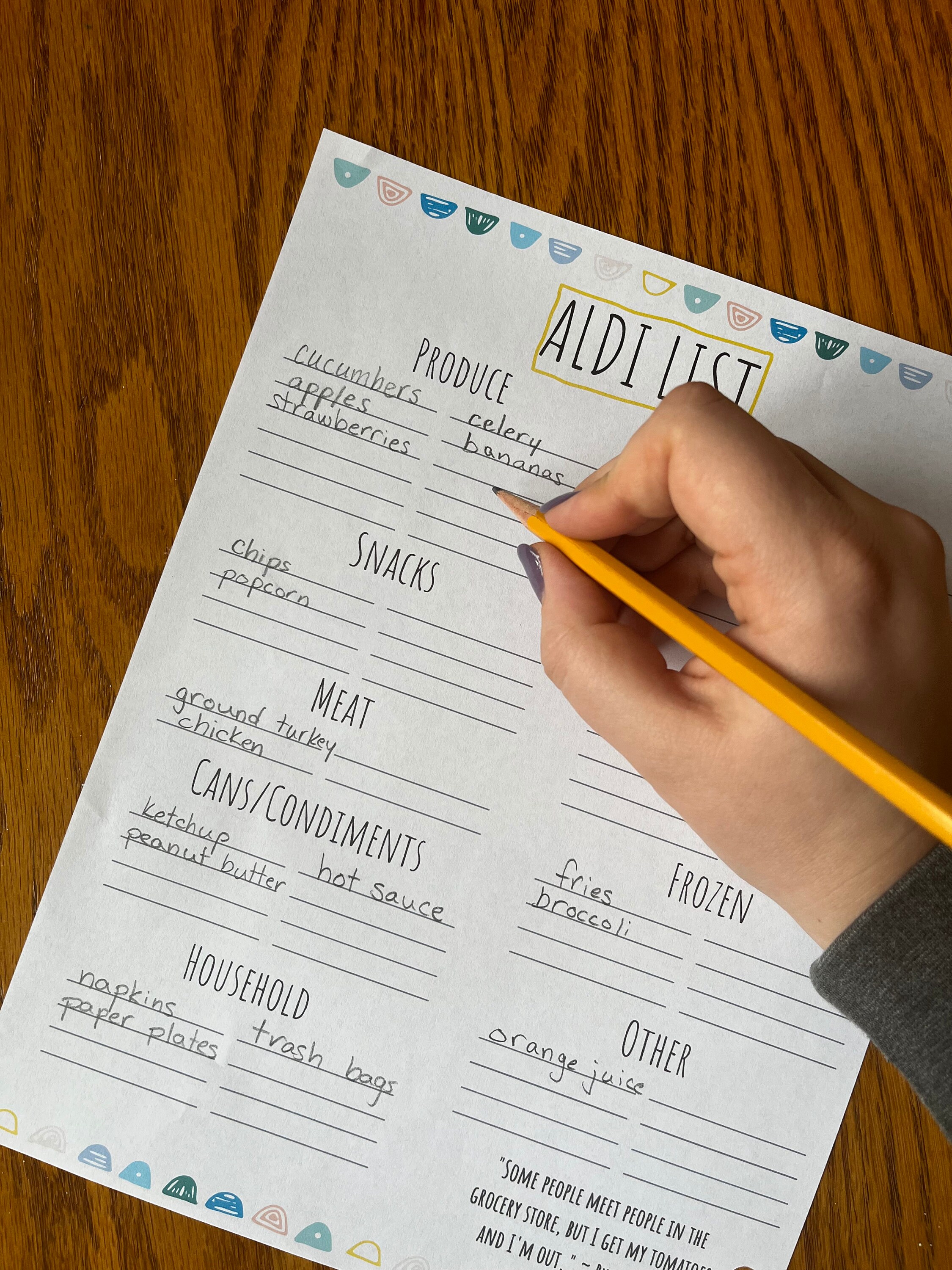 Aldi Grocery Shopping List Colorful - Etsy