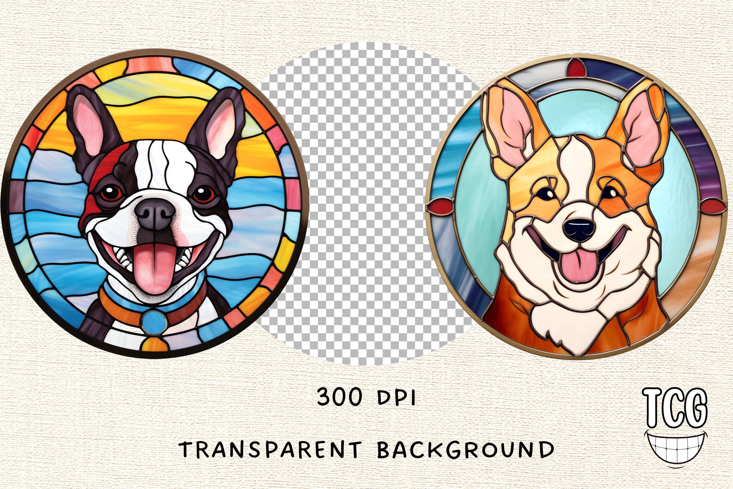 100 Stained Glass Dogs PNG Clipart Dog Stained Glass PNG Dog - Etsy