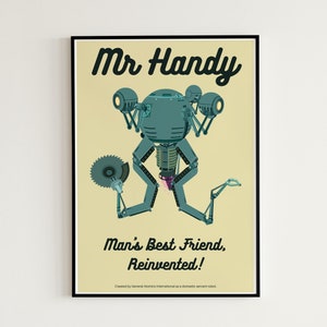 Fallout Mr Handy Poster, Vault Tec Gaming Poster, Fallout Poster