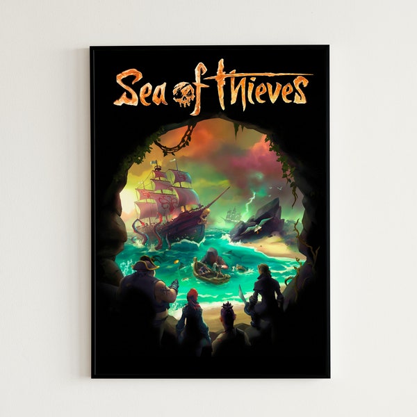 Sea of Thieves Game Poster, Pirate Game Poster, Gaming Poster Print, Gaming Gifts, Gaming Decor, Birthday Gift, Christmas Gift