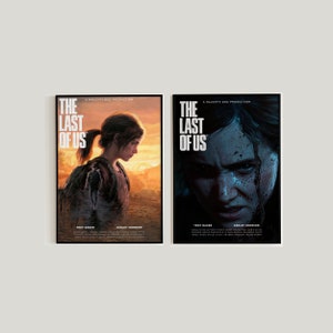 Pacote de pôster The Last of Us Parte 1 e Parte 2, Ellie, Last of Us, pôster de jogos, impressão de jogos, arte de videogame, arte de parede, presente de jogo