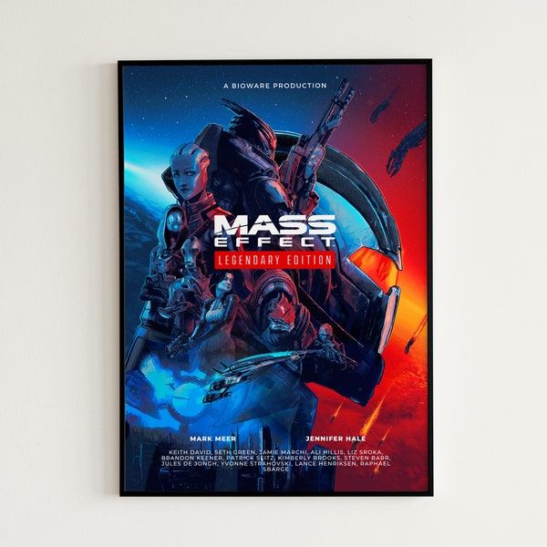 Mass Effect Legendary Edition Poster, Commander Shepard, Mass Effect 2007, Gaming Gift, Gaming Print Poster