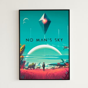 Cartel del juego No Man's Sky, No Mans Sky, cartel de Hello Games, impresión de carteles de juegos, regalos de juegos, decoración de juegos