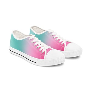 Pink Sneakers, Women&#39;s Low Top Sneakers, Pastel Sneakers, Women&#39;s Shoes, Gift for Her, Watermelon Low Top Sneakers