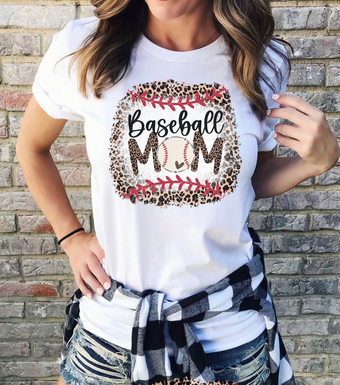 "In My Baseball Mom Era" Graphic T-Shirt For Women - Cute Baseball Mom Tee With Letter Print