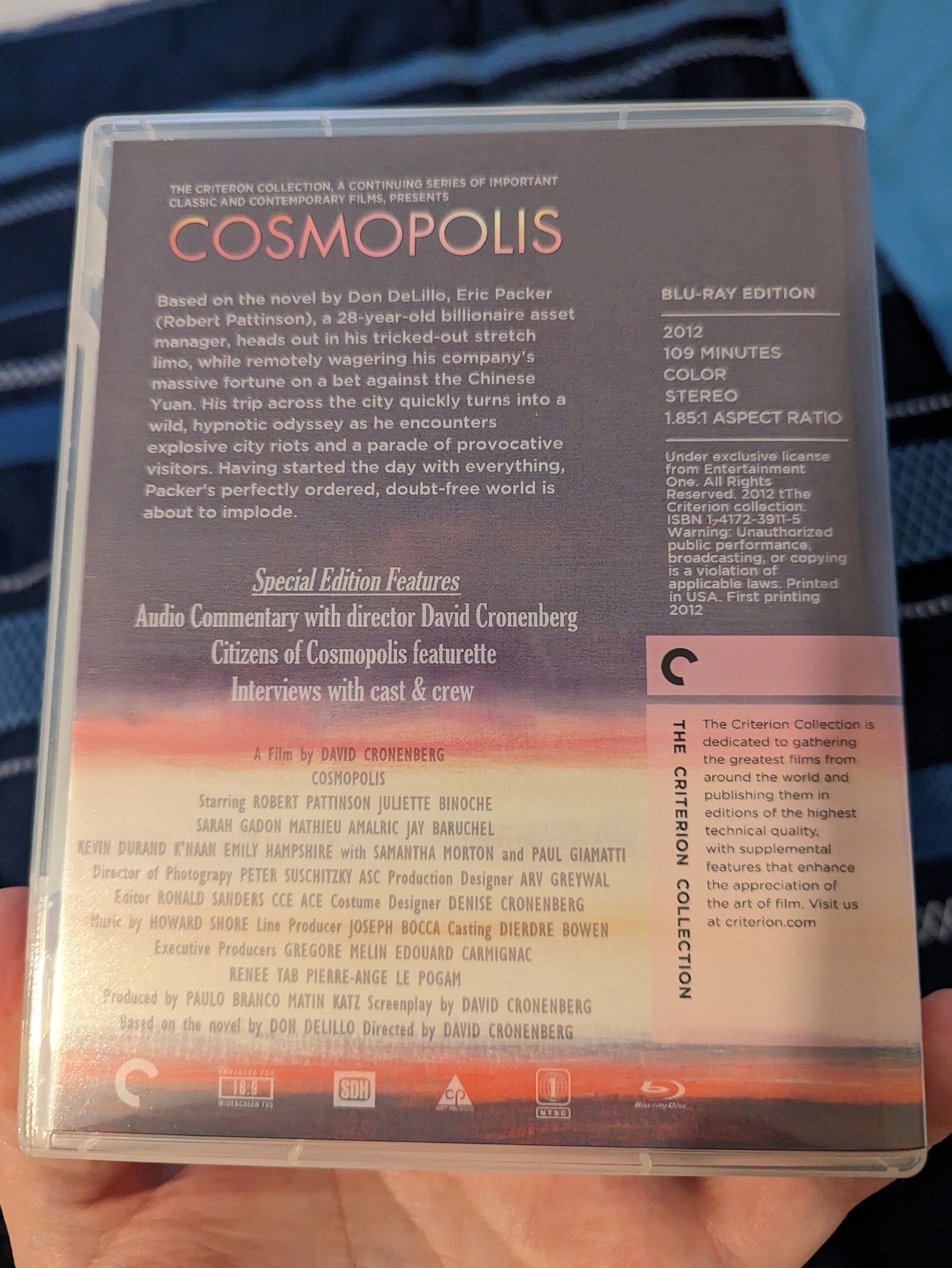 Custom Cosmopolis Criterion Bluray Cover no Discs or Case Etsy