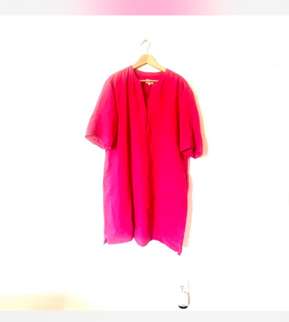 bright pink linen dress Pink Linen Dress