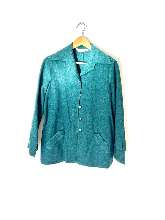 70s women’s wool shirt jacket - image 1