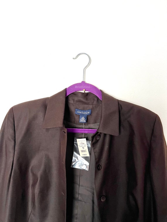 90s brown silk suit