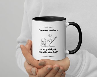 ESO Elder Scrolls Online Gamer Healer DPS Fire Funny Cup Mug with Color Inside 11oz
