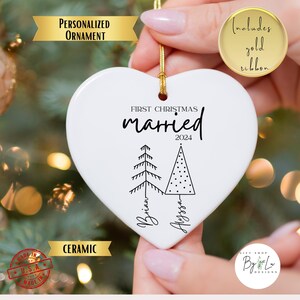 Our First Christmas Married Ornaments, Christmas Ornaments for Couple, First Christmas Married Ornament, Married Christmas Ornament