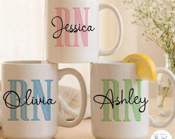 Personalized Nurse Mug Custom Nurse Coffee Cup Floral Nurse Gift for Her Nurse Appreciation Gift Nursing Graduation Gift Nurse Birthday Gift