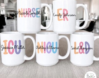 Custom Nurse Coffee Cup, Nursing Gifts Personalized, Nurse Graduation Mug, New RN Gifts, Nursing School Mug, Personalized Nurse Gift for Her