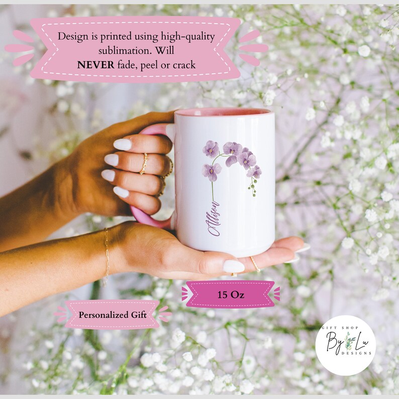 Personalized Flowers Plant Orchids Mug, Flowerful Orchid Coffee Mug