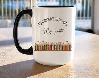 Personalized Teacher Mug, Thank You Teacher Gift, Teacher Appreciation Gift, End of Term Gift, Math Teacher Gift