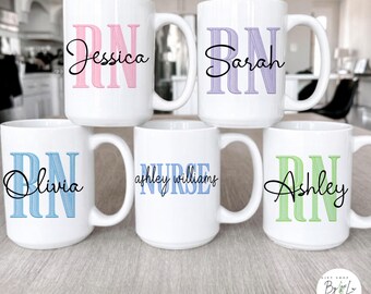 Personalized Nurse Mug Custom Nurse Coffee Cup Floral Nurse Gift for Her Nurse Appreciation Gift Nursing Graduation Gift Nurse Birthday Gift