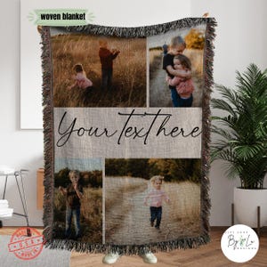 Custom Picture Collage Blanket for Mom, Woven Blanket for Mom, Blanket with Pictures for Mothers Day, Photo Blanket for Mom