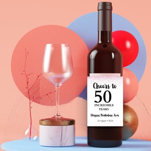 Birthday Wine Label Gold Wine Bottle Labels 21st Birthday 50th, 40th, 30th - Any Age, Instant Download, 100% Editable text
