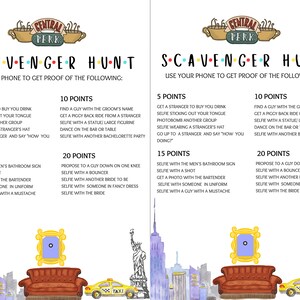 Bachelorette Scavenger Hunt Template Friends Theme Bachelorette Party ...