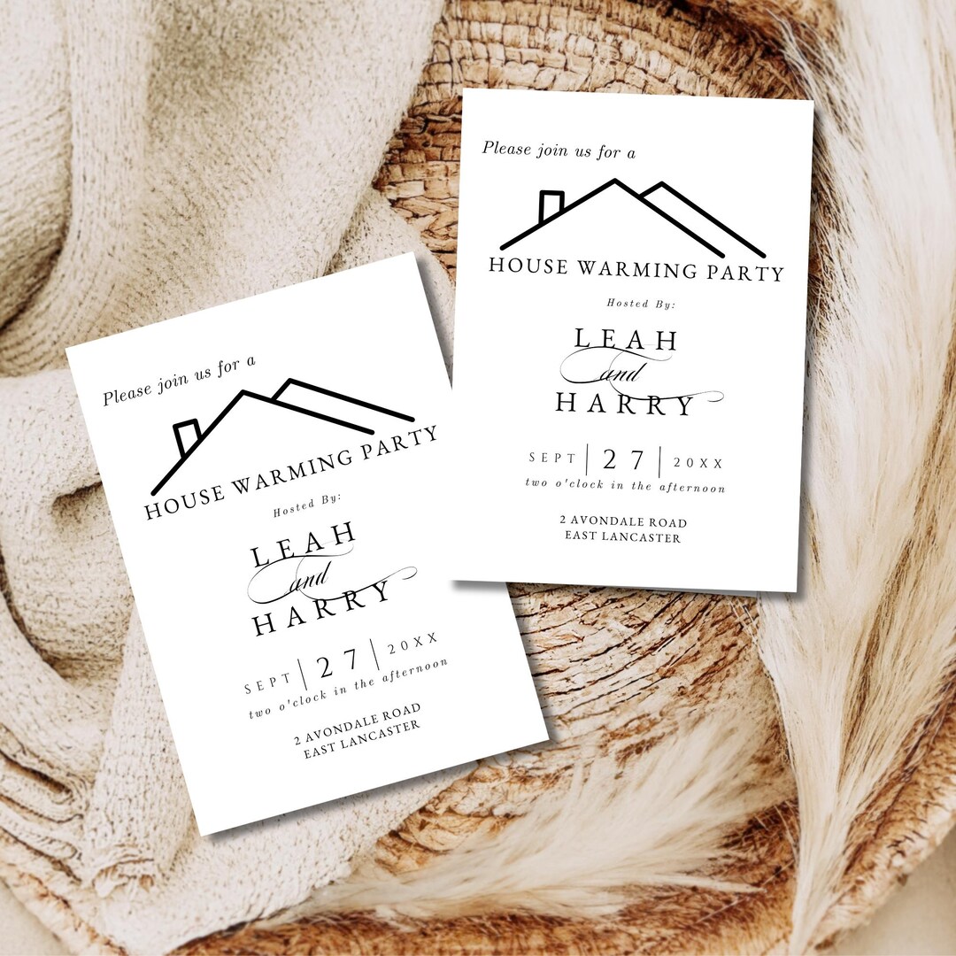 Editable House Warming Invitation | Modern Minimalist Party Invite ...