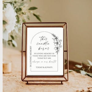 Class Reunion Memorial Sign, High School Classmate Remembrance This Candle Burns Poster, In Loving Memory, College Memory Sign