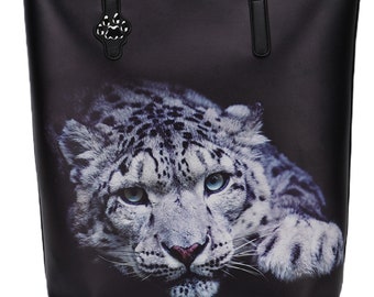 Snow Leopard Tote | Vegan Friendly Snow Leopard Design Tote | Vanishing Species Collection