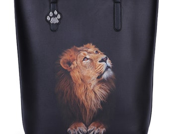 African Lion Tote | Vegan Friendly Lion Design Tote | Vanishing Species Collection