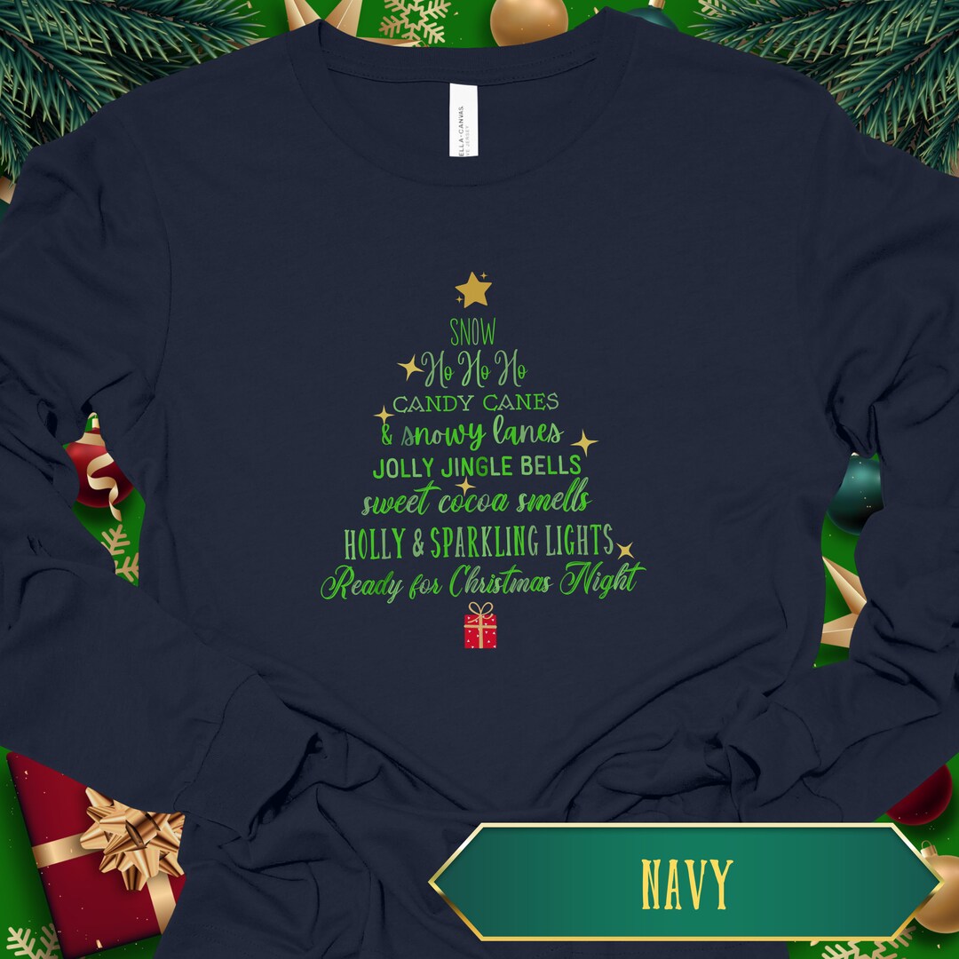 Christmas Tree Poem Long Sleeved Tee Holiday Shirt Gift Joy Etsy