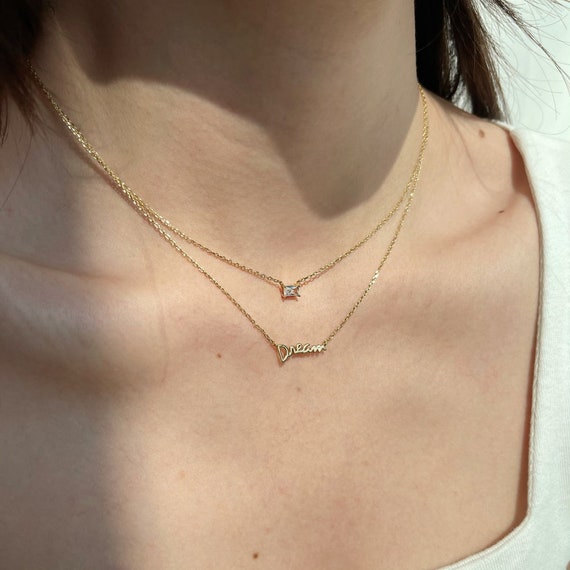 Sterling Silver Dream Necklace – Layered Pendant – Dainty