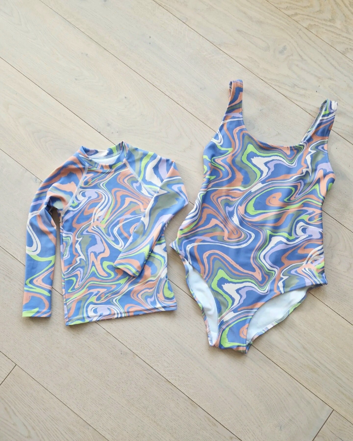 Pink Cracked Marble One Piece Swimsuite