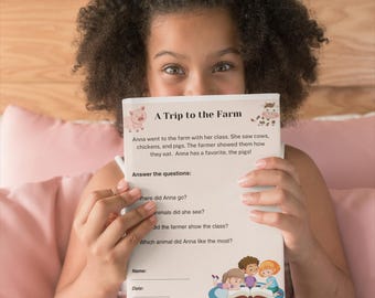 Reading Worksheets for kids, 1st Grade Reading for Back to School Printables, Supplies for Teachers