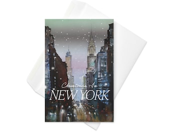 NYC Weihnachtsgrußkarte, New York City Feiertagskarte