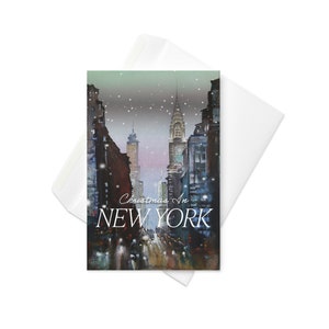 Cartões de Natal 2023, Natal em Nova York, Natal em Nova York, Cartões comemorativos, Natal mais feliz, Cartão da cidade de Nova York, Natal em Nova York, Cartões fofos