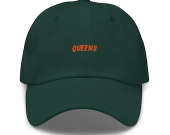 GEMAAKT. Queens New York, geborduurde papa-hoed, NYC-pet