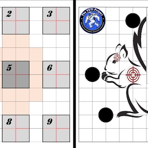 Printable Practice Targets - Rifle Zeroing & Hunting (Double-Sided) - Squirrel