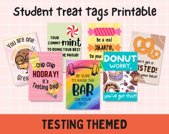 Testing Treat Tags Printable – Student Motivation (PDF)