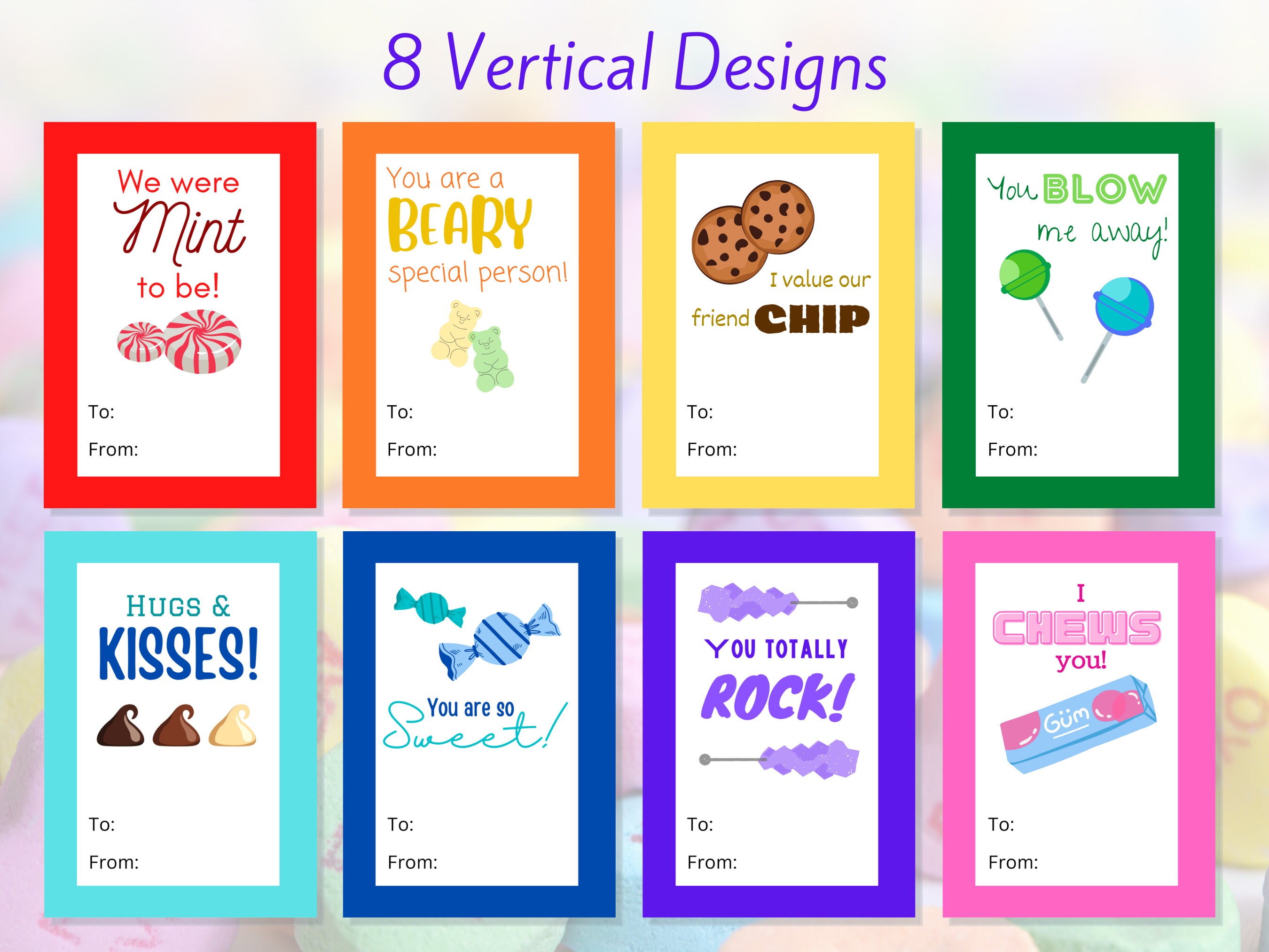 Printable Valentines - Adorable Candy Theme Editable Valentine Cards ...