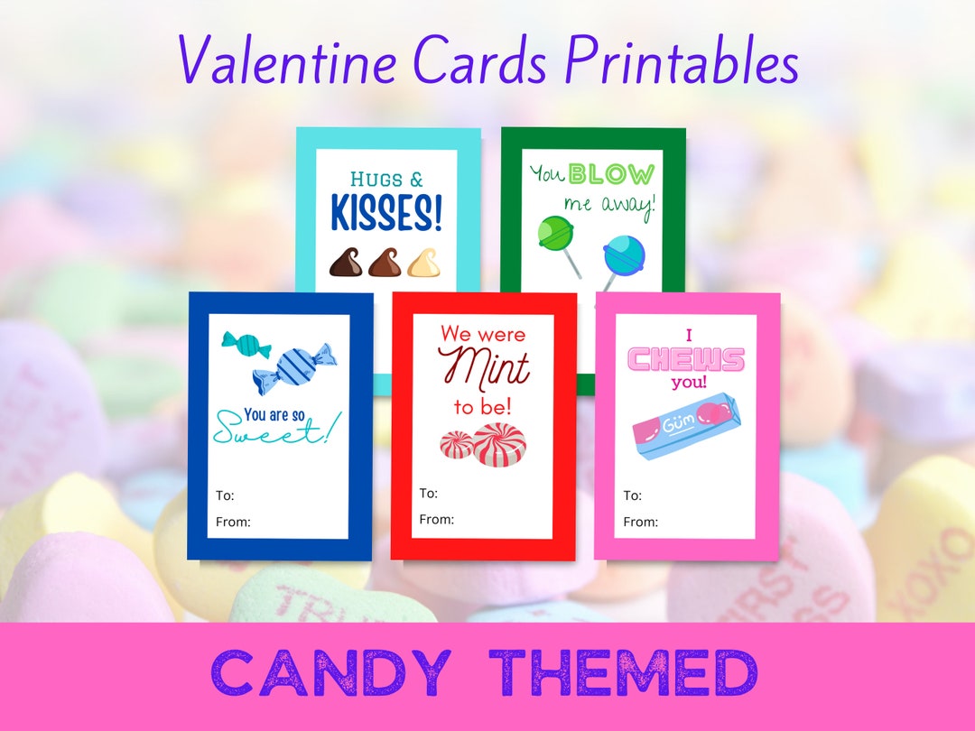 Printable Valentines - Adorable Candy Theme Editable Valentine Cards ...